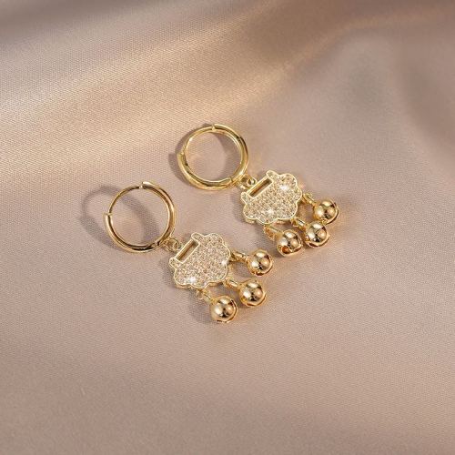 Auspicious Ruyi Lock Earrings 2023 New Trendy High-Grade Light Luxury Ear Clip Circle earrings Factory Direct Wholesale