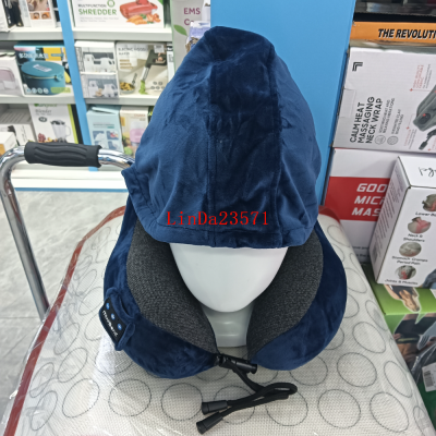 Music Neck Pillow with Hat Travel Pillow Hooded Nap Pillow with Music Outdoor Car Airplane Music Neck Pillow