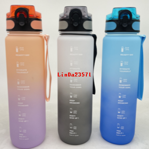 Colorful Water Cup Single Gradient Sports Large Capacity Kettle Portable Plastic Water Cup Summer Outdoor Rainbow Water Cup