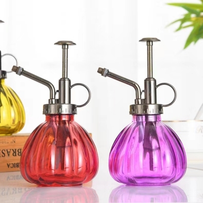 Creative Press Candy Color Shower Glass Jetting Kettle Watering Vintage Gardening Watering Pot Household Sprayer