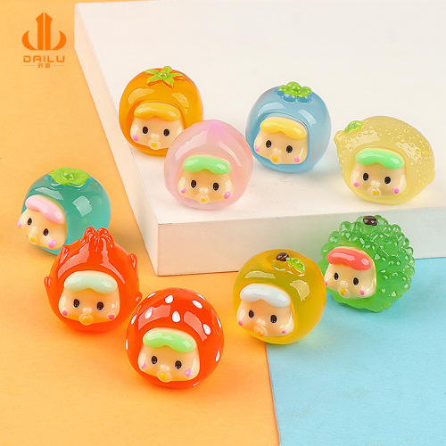 new three-dimensional fruit baby resin jewelry accessories diy cream glue phone case hair accessories pendant keychain