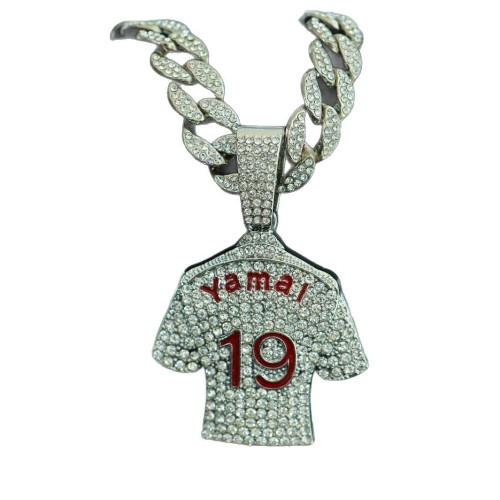 cross-border hip hop yamai19 jersey full diamond alloy pendant european and american men‘s personality hiphop same necklace