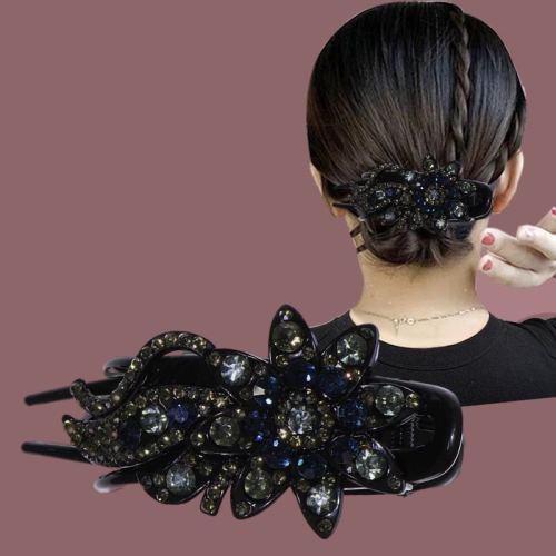 popular online barrettes women‘s high-end duckbill clip on the back of the head medium gripper with diamond clip fixed hair headwear