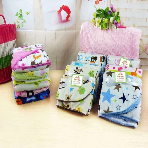 foreign trade wholesale printed blanket air conditioning blanket short plush lambswool cover blanket baby double-layer blanket