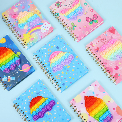 笔记本解压本子学生创意潮流线圈本硅胶泡泡笔记本记事本