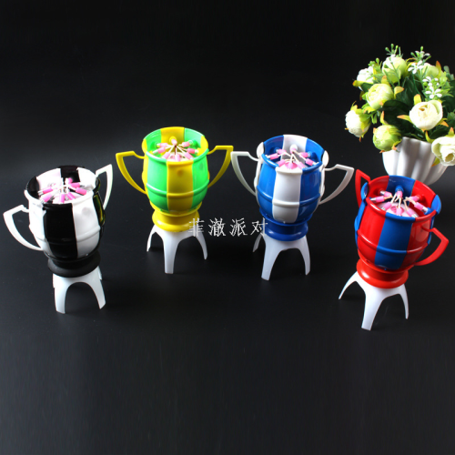 cross-border wholesale football trophy musical candle fans party will blossom english tone musical candle