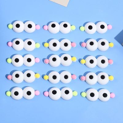 PVC Soft Rubber Cartoon Accessories Cute Eyes Letter Gloves Imitation Resin DIY Accessories Shoes Slippers Buckle Material