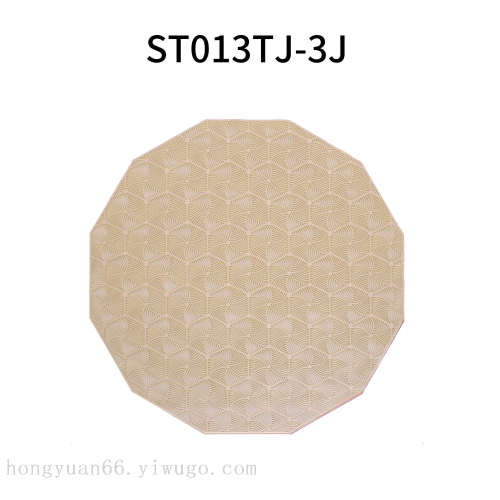 Modern Simple Polygon Hollow Placemat PVC Heat Insulation Waterproof Gold Stamping Mat Coffee Cup Mat Tableware Mat Plate Mat
