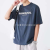 2024 All Cotton T-shirt Trendy Brand Exercise New Men's Loose All-Match Printing Mesh Red Style Bottoming Top