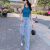 24 Spring Best-Selling New Type Women's Denim Trousers Korean Style Loose Wide Leg Daddy Skinny Jeans Wholesale