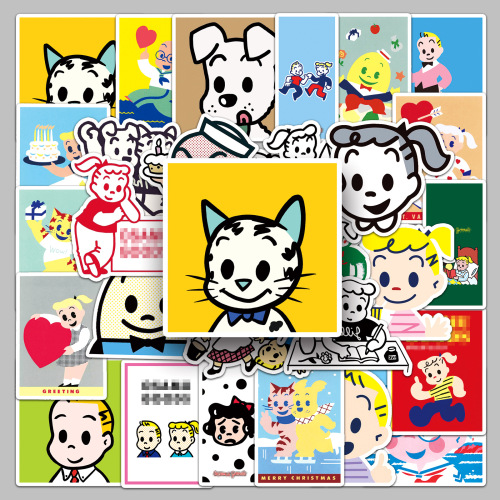 50 sheets japanese fashion brand journal stickers children cute cartoon stickers notebook water cup phone case decorative waterproof