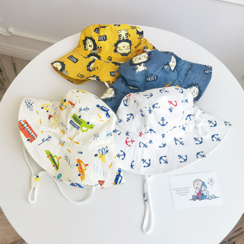 children‘s sun protection sun hat summer baby fisherman hat baby hat spring and autumn thin bucket hat boys and girls summer