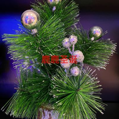 Factory Direct sales wooden round base pine tree decoration Christmas decoration bonsai Christmas product