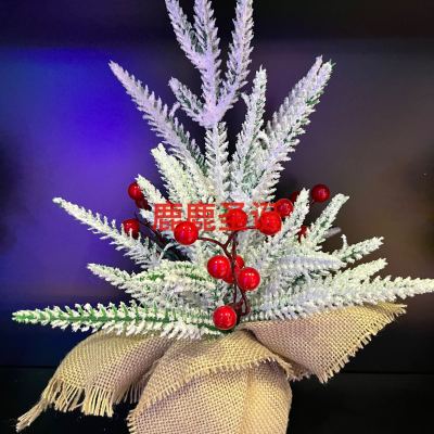 Cross-border Christmas snow PE mini Christmas tree cloth wrapper base potted hotel mall Christmas ornament