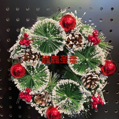 Factory Direct sales Christmas Garland Festival rattan field props garland decorations door hanging customization