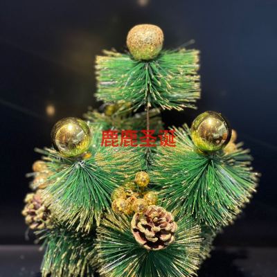 Christmas Decorations Gold Powder Golden Ball Pine Cone Mini Christmas Tree Ornaments