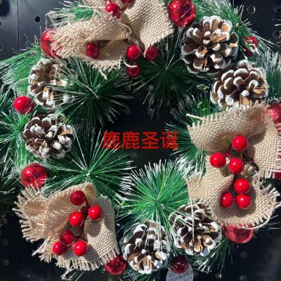 Factory Direct Sales Christmas Eve Door Decorations Christmas Pine Cones Pine Needle Garland