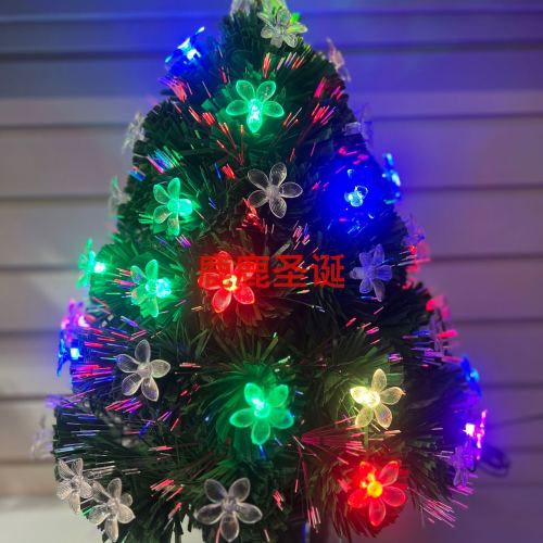 圣诞节装饰品LED圣诞花+圣诞花光钎圣诞树