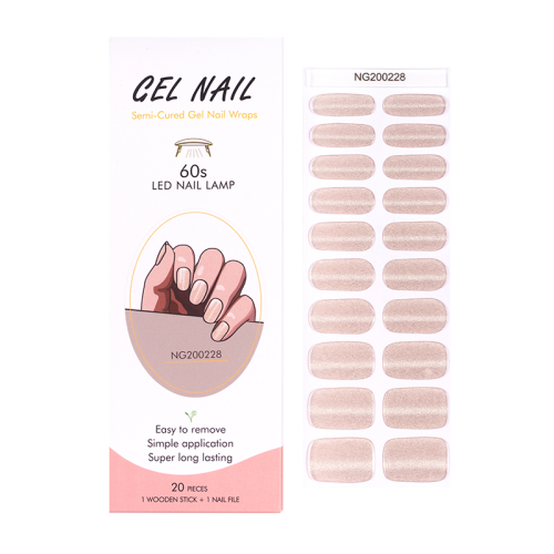 flash cross-border gel nail stickers wholesale 20 finger phototherapy light uv polish nail sticker semi-baked nail stickers wholesale
