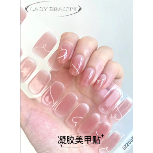 20 gel nail polish uv nail sticker full paste gel semi baked nail stickers wholesale in stock gel light nail stickers