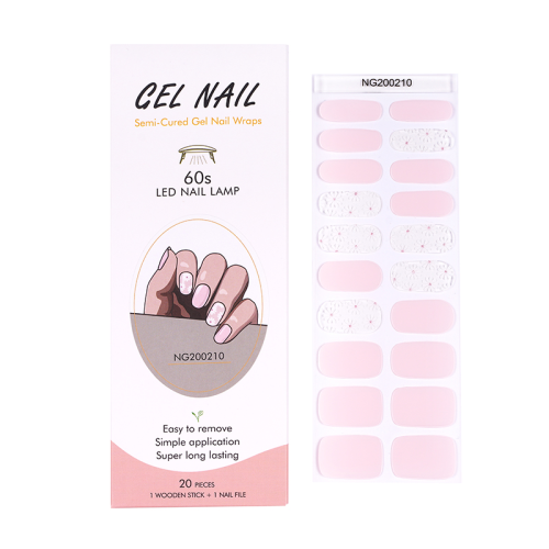 graphic customization gel nail stickers full paste uv polish semi-cured nail sticker semi-baked gel nail stickers