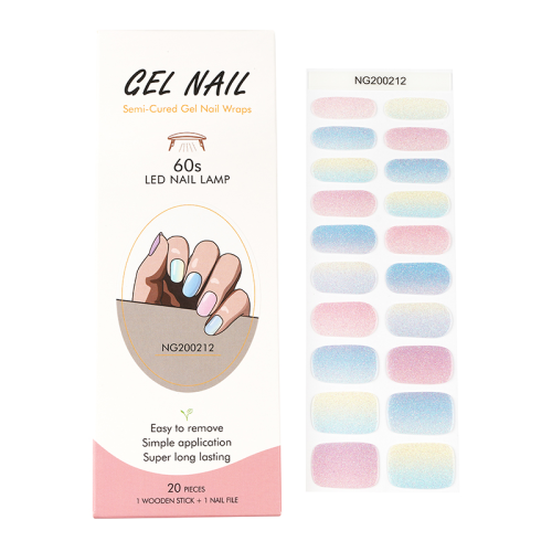 phototherapy gel nail stickers waterproof gel nail stickers semi-curing gel nail stickers nail tips gel