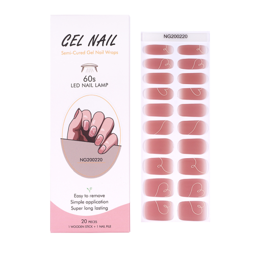 semi-curing gel hand nail sticker european and american fingernail gel nail stickers 3d heating lamp uv nail customization