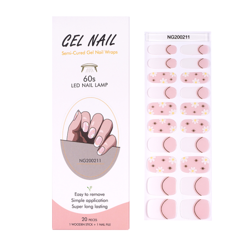 nail art mixed gel gel nail stickers semi-baked uv semi-baked gel nail stickers gel nail stickers