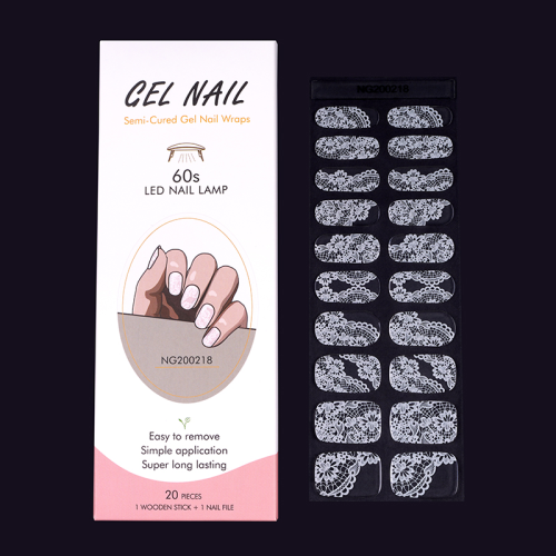 light gel nail stickers semi-cured korean uv polish nail sticker semi-baked nail stickers paper semi-baked