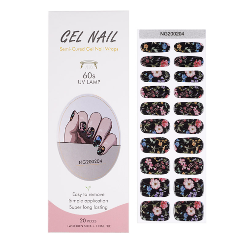 spot goods light nail stickers 20 gel nail polish uv nail sticker full paste gel half baked nail stickers wholesale