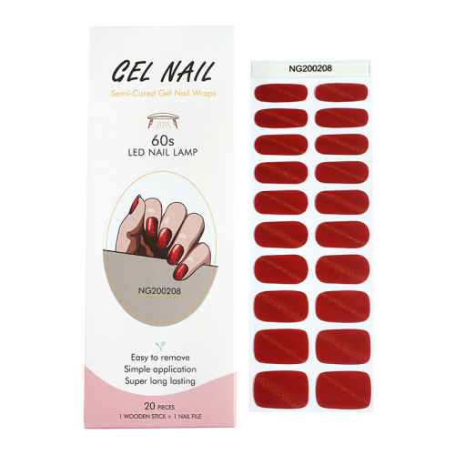 spot goods light nail stickers 20 gel nail polish uv nail sticker full paste gel half baked nail stickers wholesale