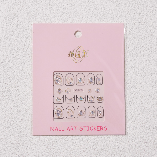 美甲贴花轻奢款贴纸立体5d穿戴甲专用背胶指甲装饰贴花