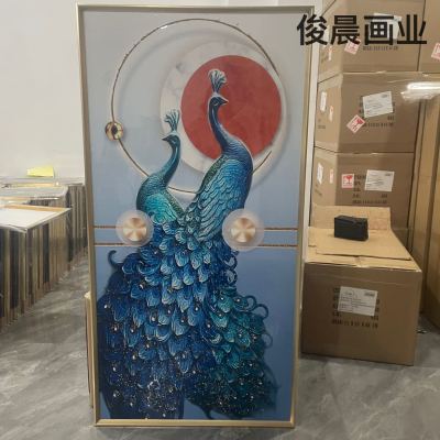 Crystal Porcelain Entrance Painting Nordic Crafts Abstract Animal Landscape Arabic Text Decorative Painting Crystal Porcelain Bright Crystal Photo Frame