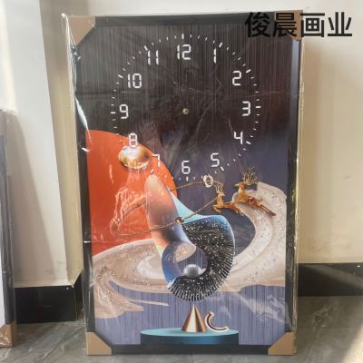 Crystal Porcelain Bright Crystal plus Diamond Line Clock Painting Nordic Abstract Animal Restaurant Painting Living Room Bedroom Decorative Painting Crafts