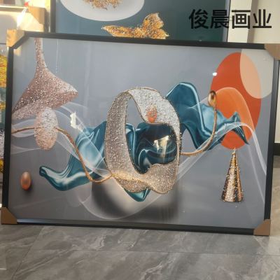 Crystal Porcelain Painting Bright Crystal Crystal Shell plus Gilding Line Decorative Painting Nordic Crafts Abstract Animal Photo Frame Mural Modern Painting