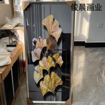 40 X90 Crystal Porcelain Painting Diamond Line Light Luxury Leaf Animal Landscape Painting Nordic Simple Abstract Crafts