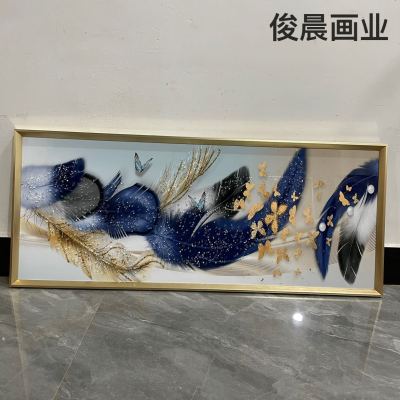Bedside Painting Bedroom Sofa Background Wall Painting Crystal Porcelain Bright Crystal Painting Nordic Abstract Landscape Painting Craft Frame