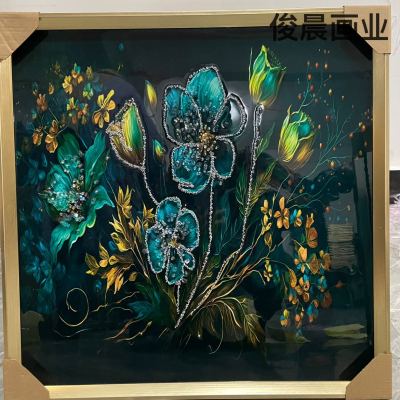 Landscape Architecture Decorative Painting Crystal Porcelain Bright Crystal Diamond Line Mural Photo Frame Crafts Living Room Dining Room and Bedroom Hanging Paintings
