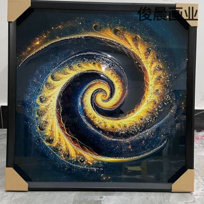 Abstract Landscape House Beach Series Decorative Painting Crystal Porcelain Painting Gilding Line Mural Photo Frame Restaurant Paintings Ornaments