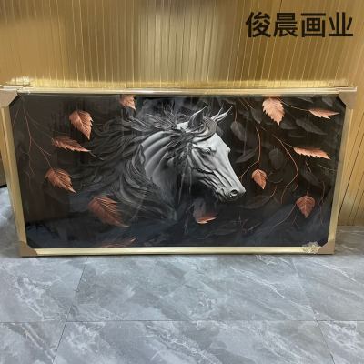 Crystal Film Landscape Home Decoration Painting Animal Horse Feather Mural Horizontal Wall Painting Photo Frame Home Living Room Painting
