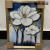 Crystal Porcelain Painting Nordic Abstract Fresh Flowers Light Luxury Leaf Decorative Painting Diamond Line Craft Frame Ornaments