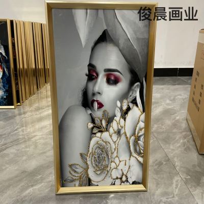 Crystal Porcelain Painting Light Luxury Beauty Series Crystal Porcelain Bright Crystal Diamond Line Decorative Painting Crafts Background Wall Mural Photo Frame