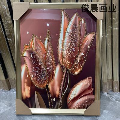 Mini Study and Bedroom Shoe Cabinet Decoration Bedroom Balcony Nordic Abstract Photo Frame Crystal Porcelain Diamond Line Decorative Painting Mural