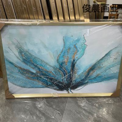 Crystal Porcelain Decorative Painting with Diamond Line Crafts Nordic Abstract Light Luxury Landscape Bedroom Living Room Decoration Photo Frame Hanging Painting