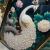 Crystal Porcelain Decorative Painting Nordic Animal Peacock Series Crafts Crystal Porcelain Painting plus Diamond Line Three-in-Two-in-One Photo Frame