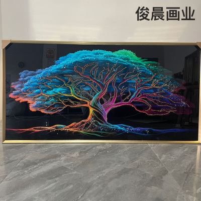 Crystal Porcelain Bedside Wall Painting Horizontal Decorative Painting Crystal Porcelain Painting Nordic Landscape Photo Frame Crafts Mural Hanging Painting