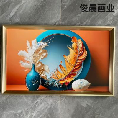 Crystal Porcelain Painting Living Room Triptych Religious Belief Series Muslim Decorative Painting Nordic Crafts Flower Landscape