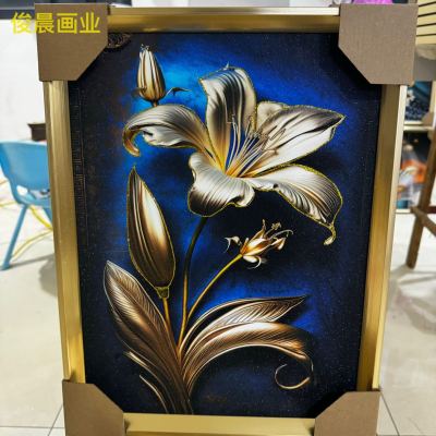 Flash Point Frosted Gold Line Decorative Painting Nordic Abstract Flower Beauty Animal Fresh Landscape Leaf Crafts
