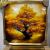 Square Flower Landscape Painting Golden Pachira Macrocarpa Crystal Porcelain Bright Crystal Photo Frame Crafts Light Luxury Handmade Three-Dimensional