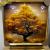 Square Flower Landscape Painting Golden Pachira Macrocarpa Crystal Porcelain Bright Crystal Photo Frame Crafts Light Luxury Handmade Three-Dimensional